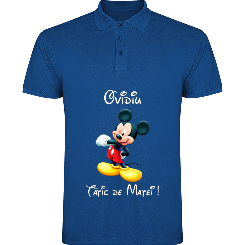 TATICMICKEY.TP_.BLU_.jpg Tricou polo Tătic Mickey, Albastru - imagine 1
