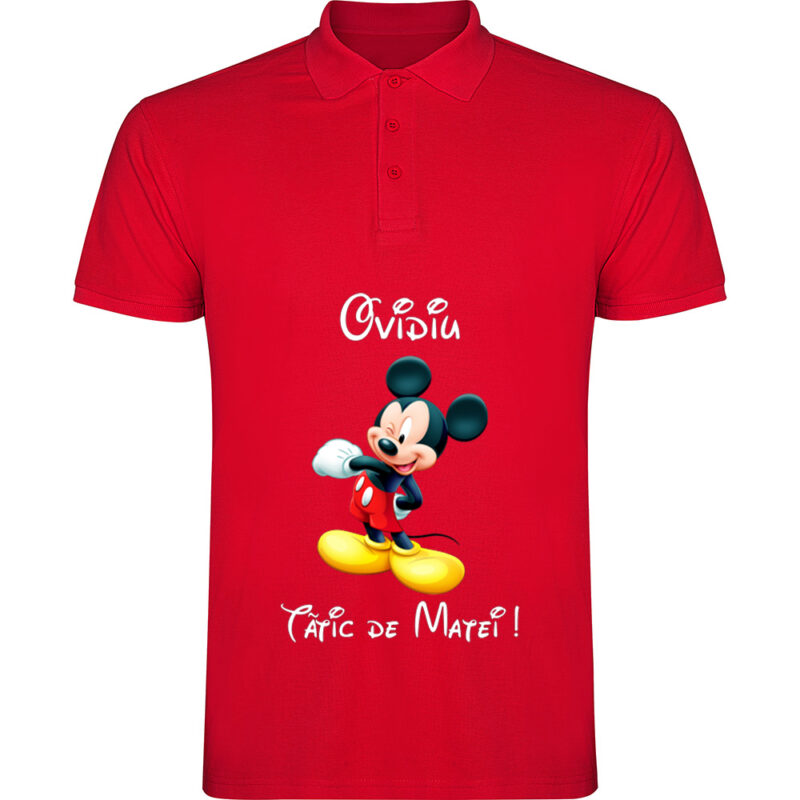 Tricou polo Tătic Mickey, Roșu