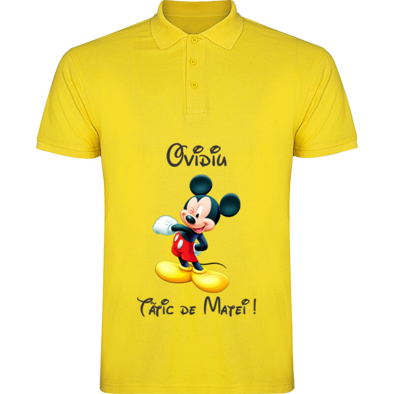 Tricou polo Tătic Mickey, Galben