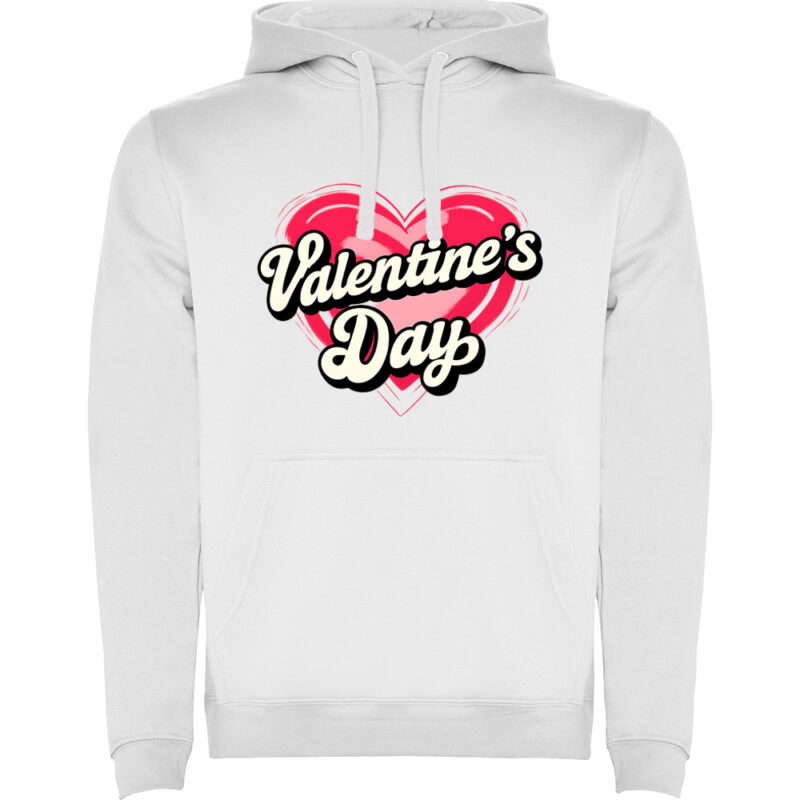 Hanorac Valentines Day Heart (Retro), Alb
