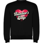 Pulover Valentines Day Heart (Retro), Negru