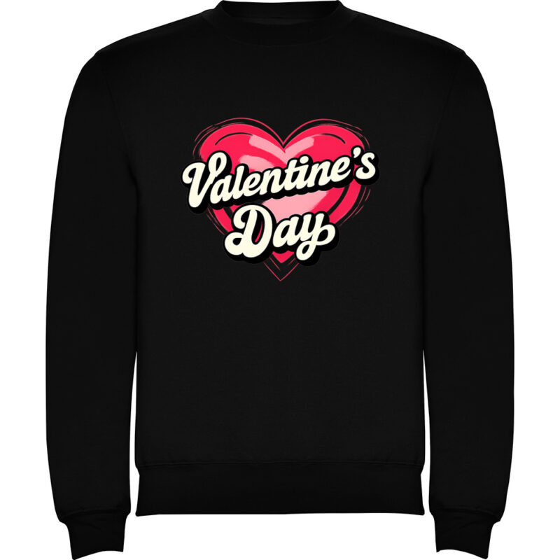 Pulover Valentines Day Heart (Retro), Negru