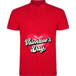 Tricou polo Valentines Day Heart (Retro), Roșu