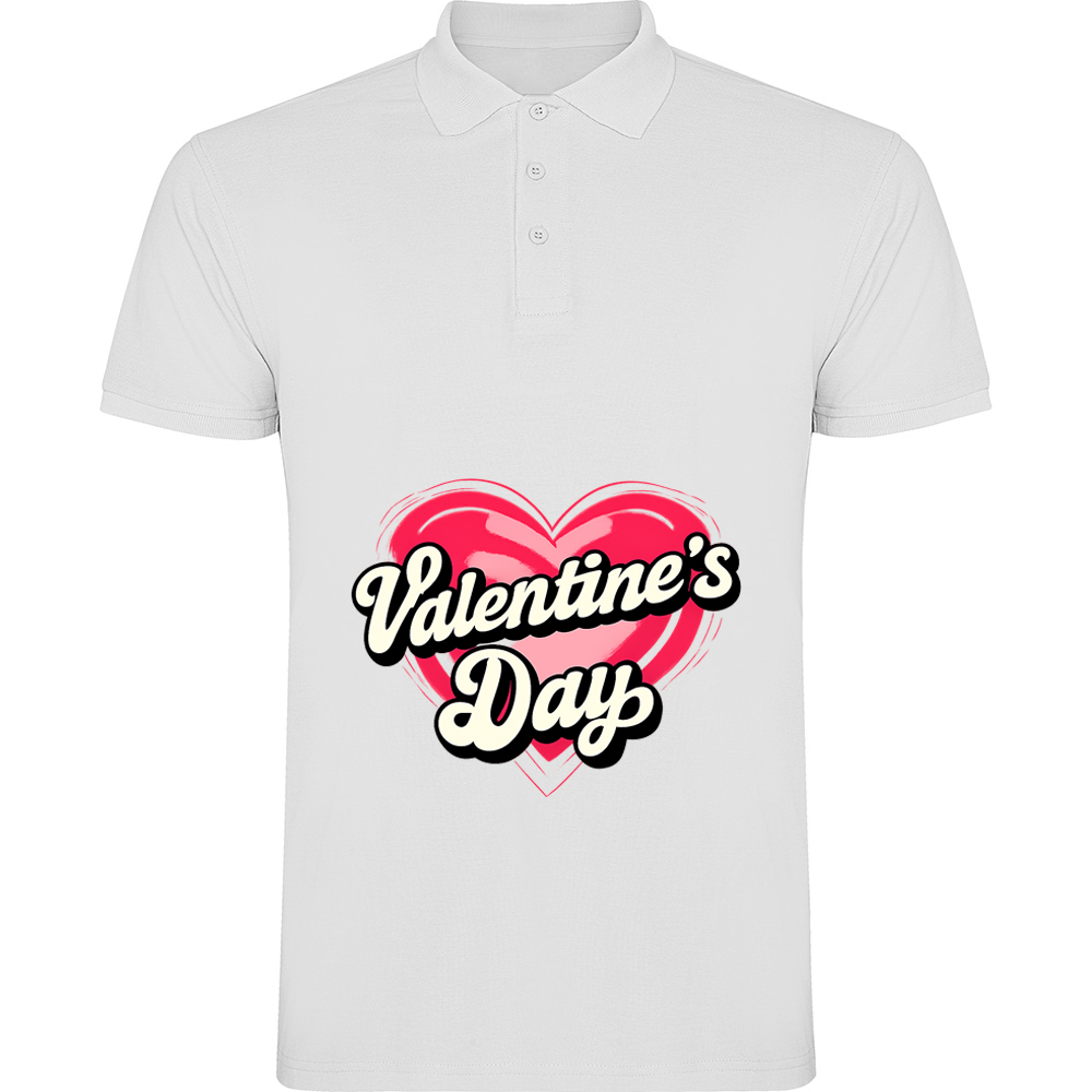 VALENTINESDAYHEARTRETRO.TP_.WHT_.jpg Tricou polo Valentines Day Heart (Retro), Alb - imagine 1