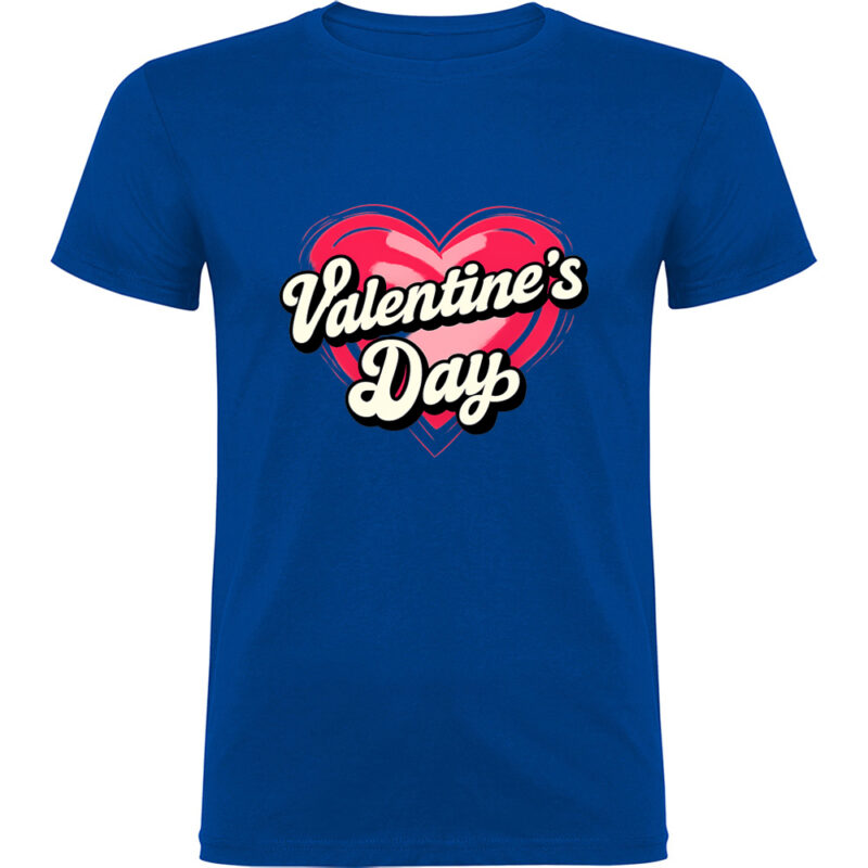 Tricou Valentines Day Heart (Retro), Albastru