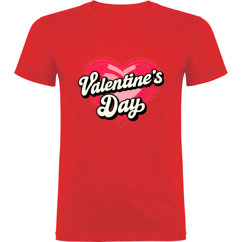 Tricou Valentines Day Heart (Retro), Roșu