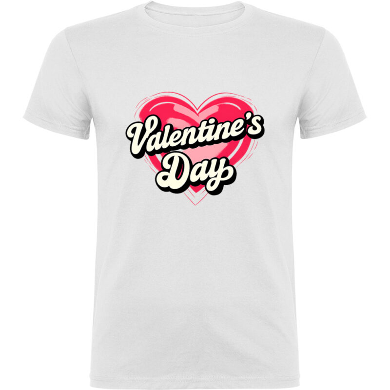 Tricou Valentines Day Heart (Retro), Alb