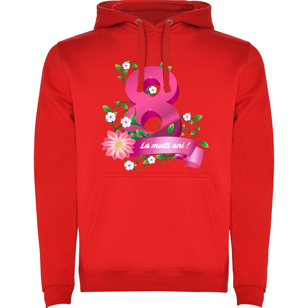 8MARTIE-LAMULTIANI.HAN_.RED_.jpg Hanorac 8 Martie - La multi ani !, Roșu - imagine 1