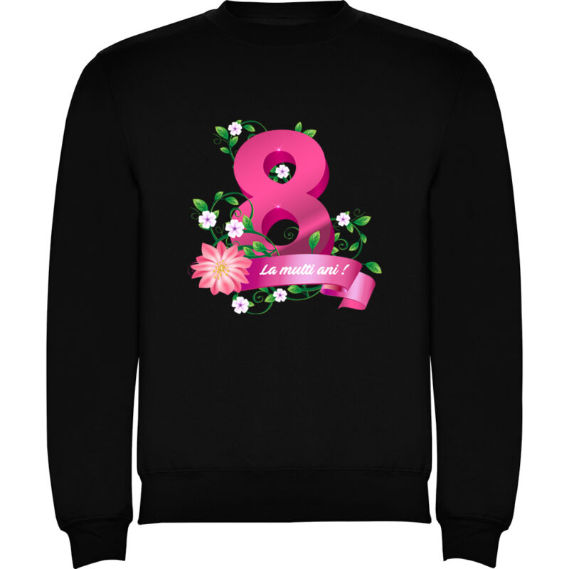 Pulover 8 Martie - La multi ani !, Negru