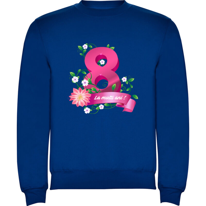 Pulover 8 Martie - La multi ani !, Albastru
