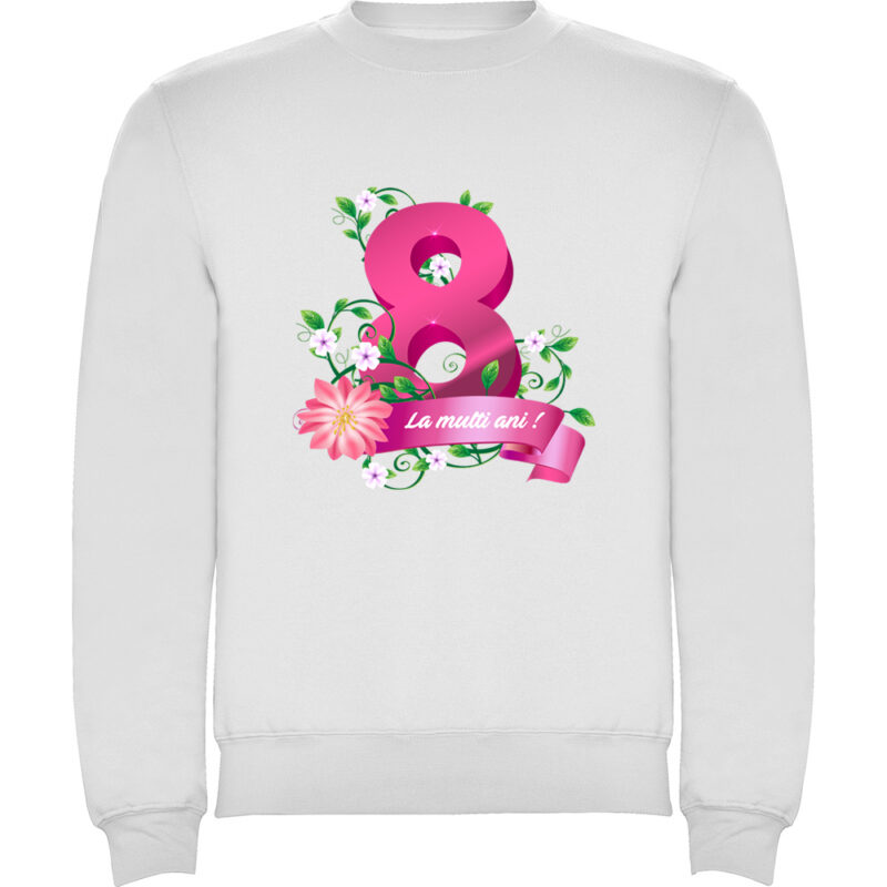 Pulover 8 Martie - La multi ani !, Alb