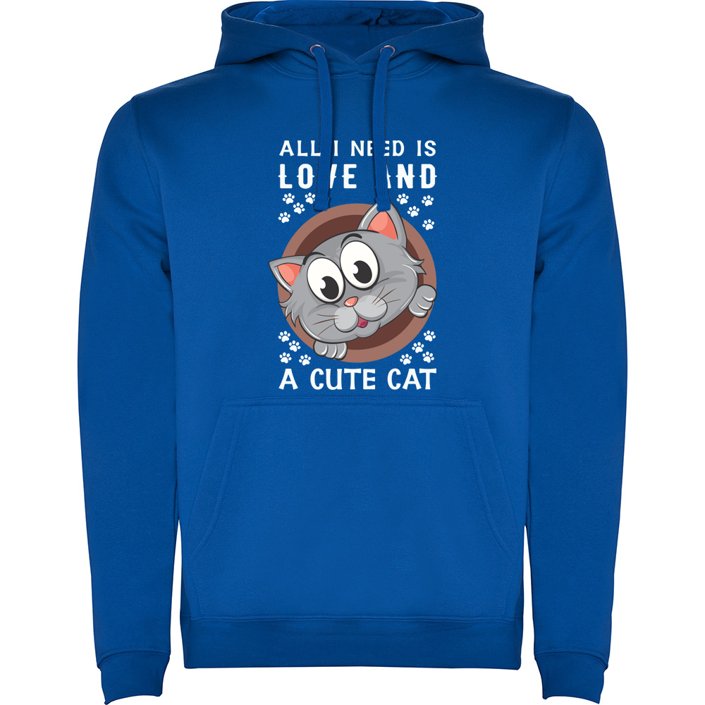 ALLINEEDISLOVEANDACUTECAT.HAN_.BLU_.jpg Hanorac All I need is love and a cute cat, Albastru - imagine 1