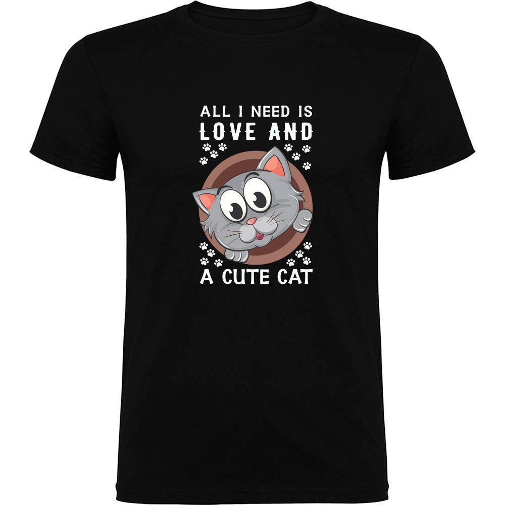 ALLINEEDISLOVEANDACUTECAT.TR_.BLK_.jpg Tricou All I need is love and a cute cat, Negru - imagine 1