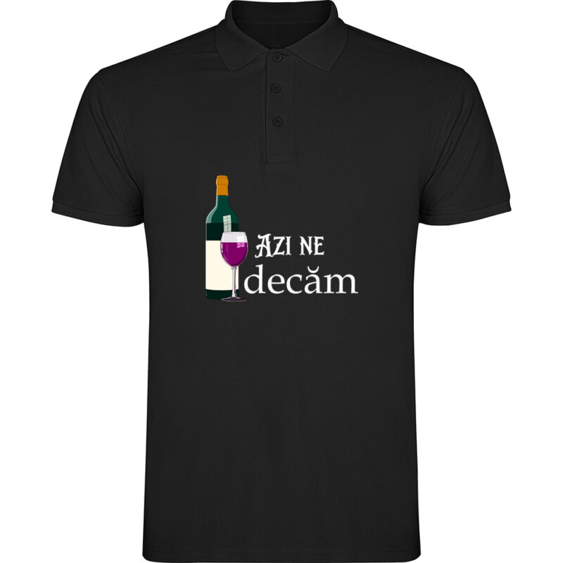 Tricou polo Azi ne vindecam, Negru