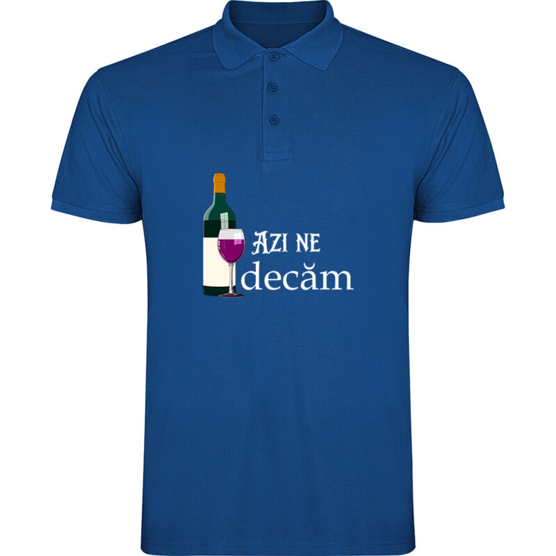 Tricou polo Azi ne vindecam, Albastru