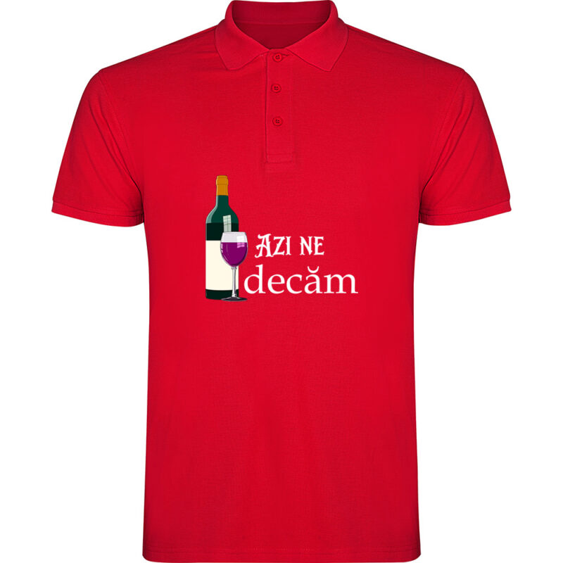 Tricou polo Azi ne vindecam, Roșu