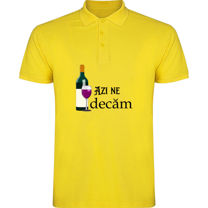 Tricou polo Azi ne vindecam, Galben