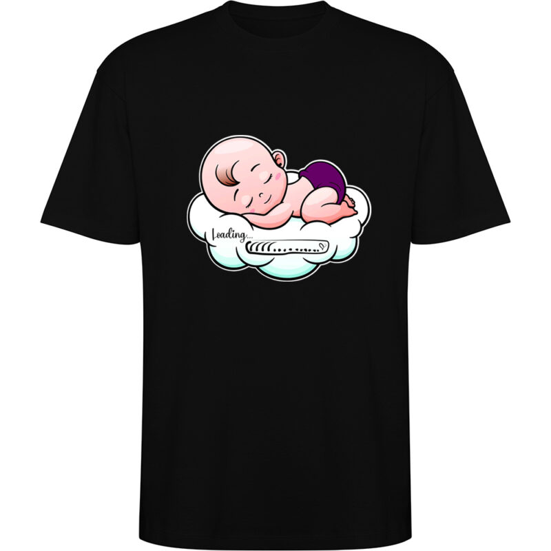 Tricou oversize Baby loading, Negru