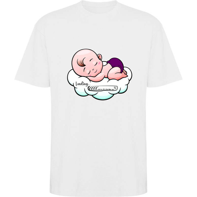 Tricou oversize Baby loading, Alb