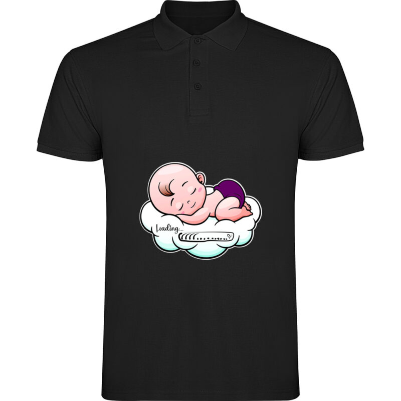 Tricou polo Baby loading, Negru