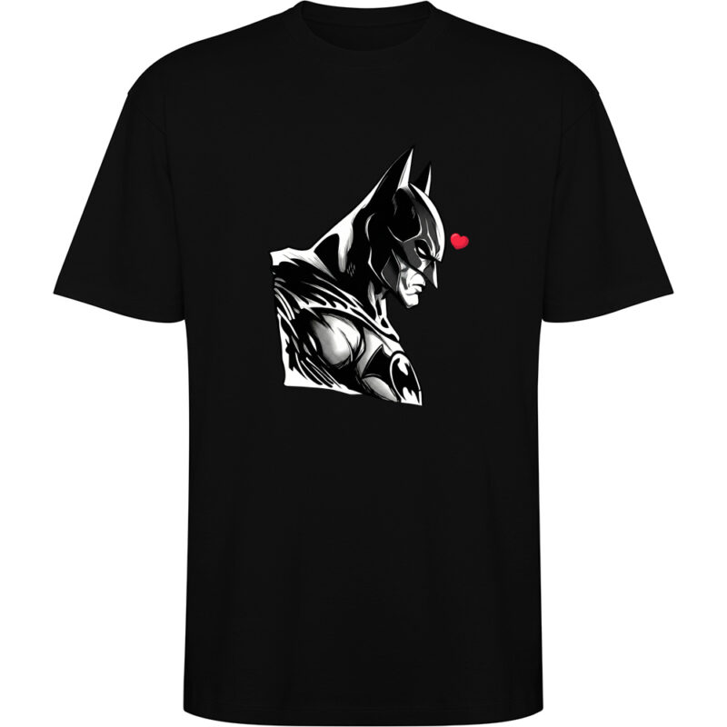 Tricou oversize BATMAN (HEART), Negru