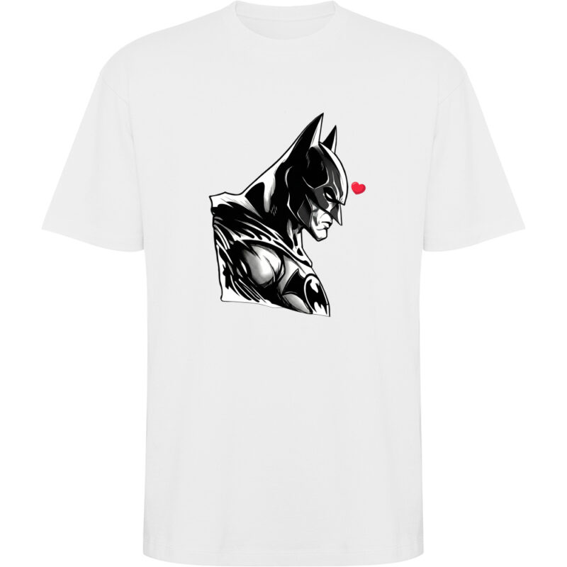 Tricou oversize BATMAN (HEART), Alb