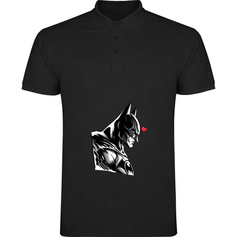 Tricou polo BATMAN (HEART), Negru