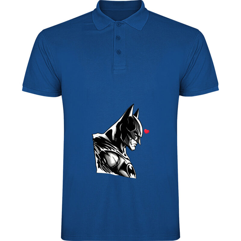 Tricou polo BATMAN (HEART), Albastru