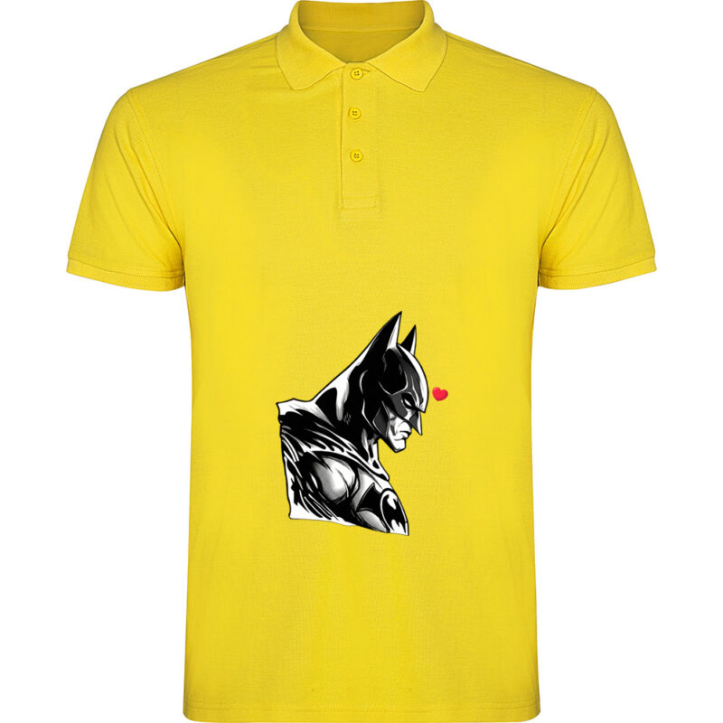 Tricou polo BATMAN (HEART), Galben