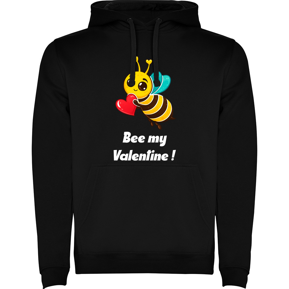 BEEMYVALENTINE.HAN_.BLK_.jpg Hanorac Bee my Valentine, Negru - imagine 1