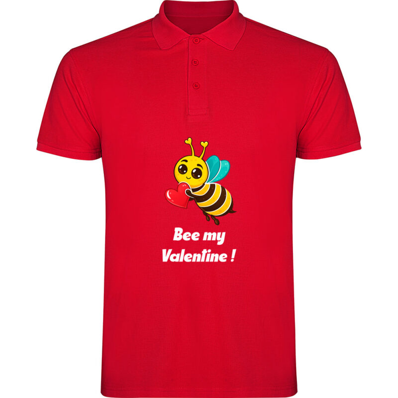 Tricou polo Bee my Valentine, Roșu