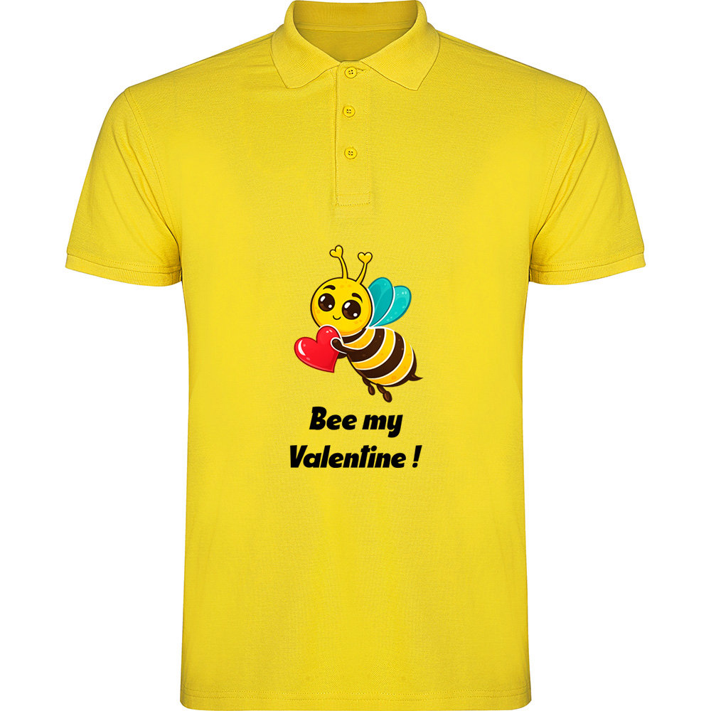 BEEMYVALENTINE.TP_.YEL_.jpg Tricou polo Bee my Valentine, Galben - imagine 1