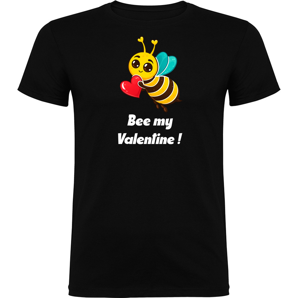 BEEMYVALENTINE.TR_.BLK_.jpg Tricou Bee my Valentine, Negru - imagine 1