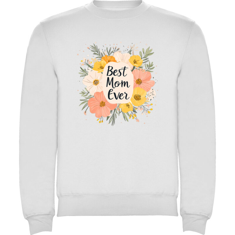Pulover Best Mom ever, Alb