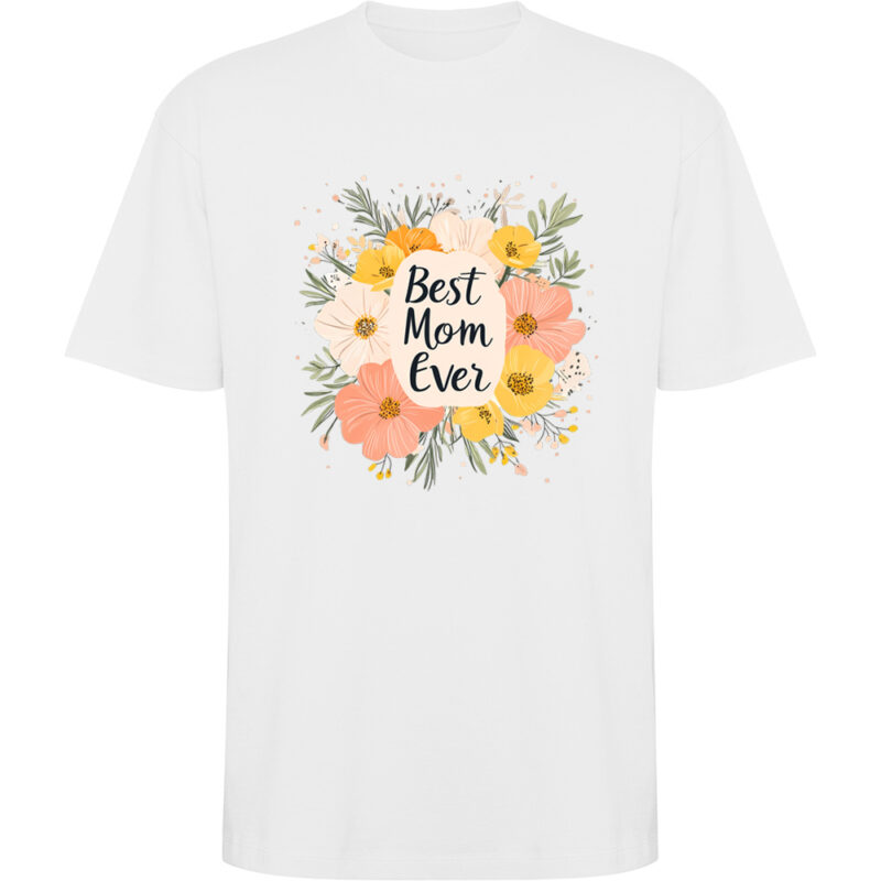 Tricou oversize Best Mom ever, Alb