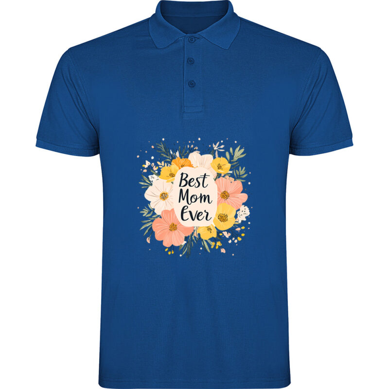 Tricou polo Best Mom ever, Albastru