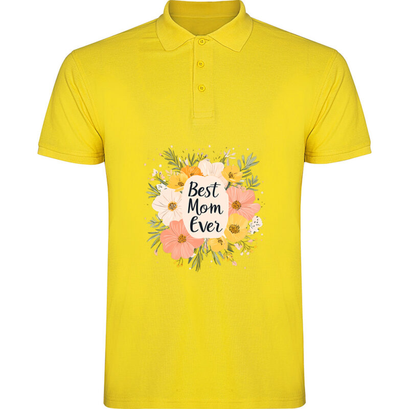 Tricou polo Best Mom ever, Galben