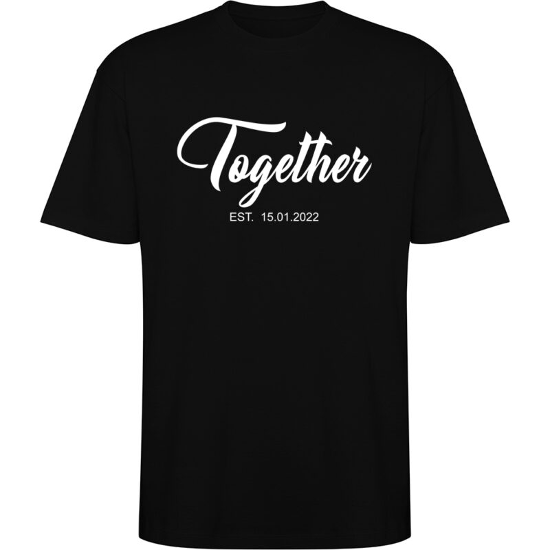 Tricou oversize Better Together - El, Negru