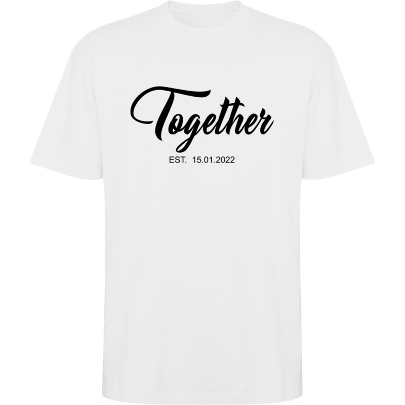 Tricou oversize Better Together - El, Alb