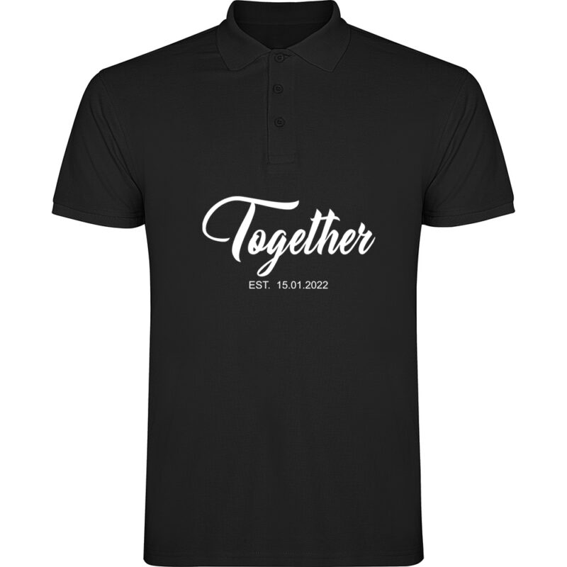 Tricou polo Better Together - El, Negru