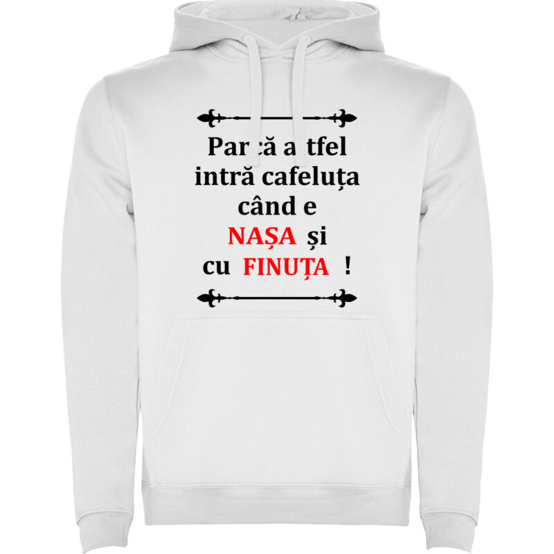 Hanorac Cafeluta cu Nasa si Finuta, Alb