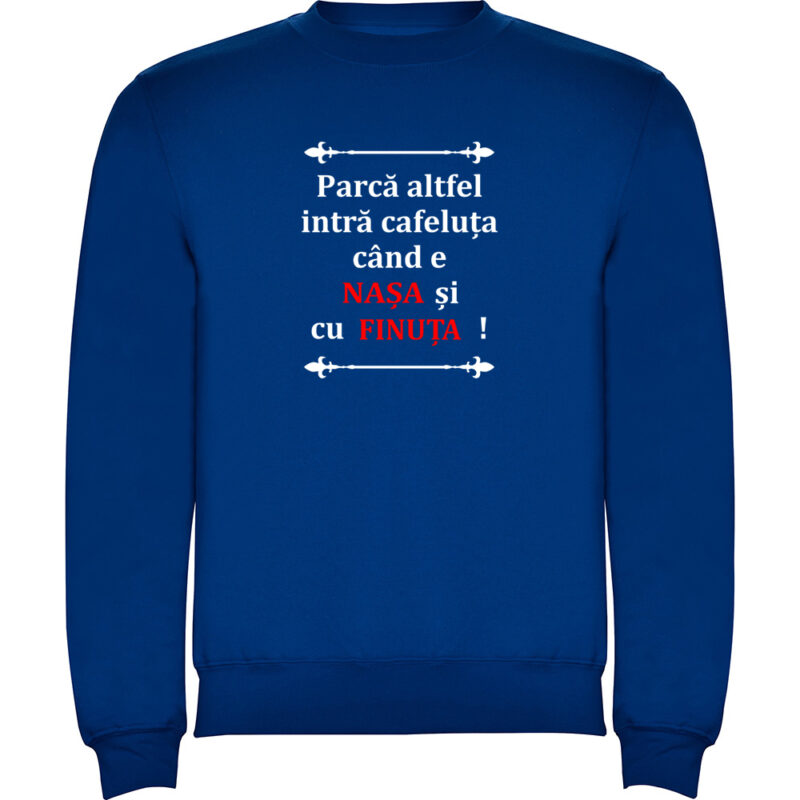 Pulover Cafeluta cu Nasa si Finuta, Albastru