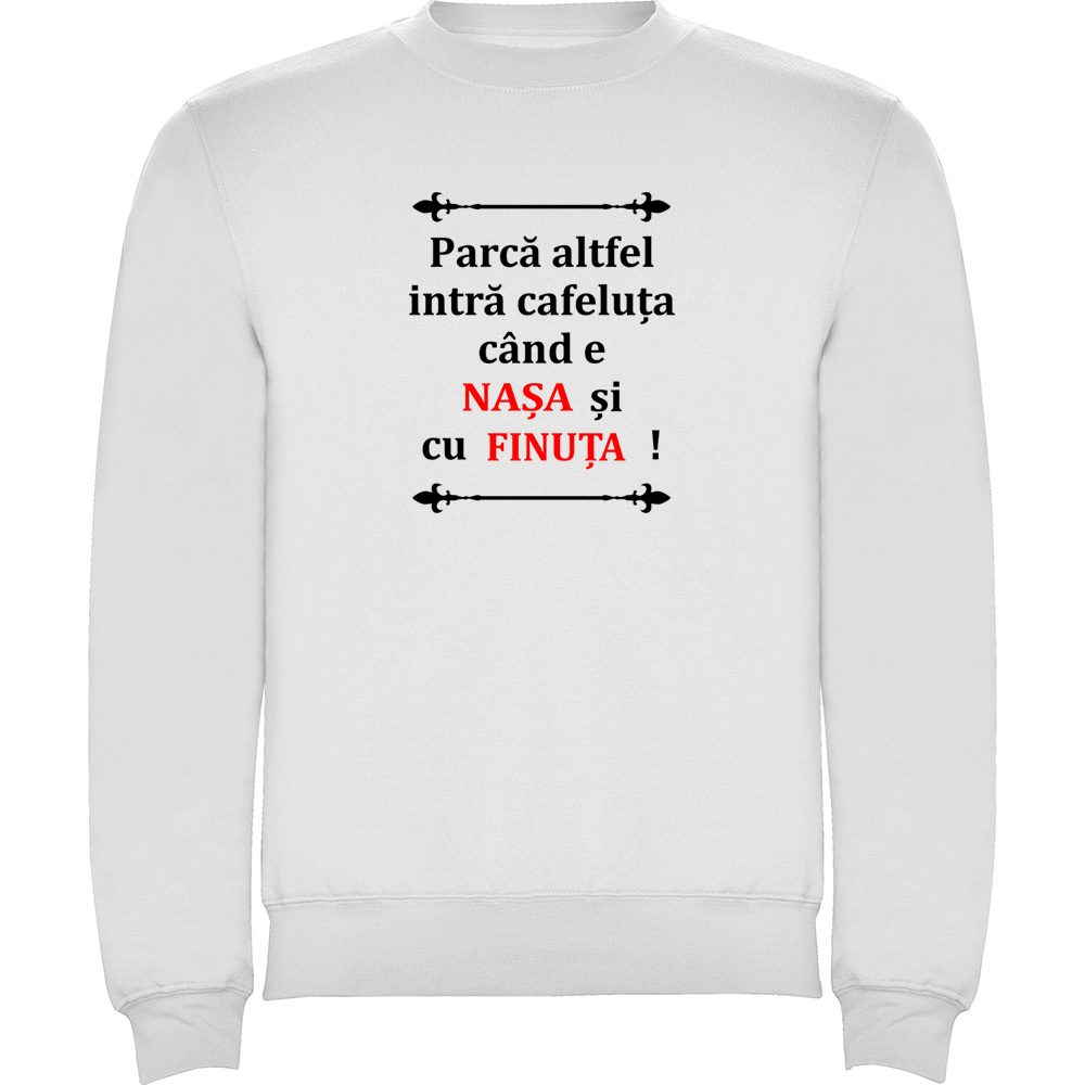 CAFELUTACUNASASIFINUTA.PLV_.WHT_.jpg Pulover Cafeluta cu Nasa si Finuta, Alb - imagine 1