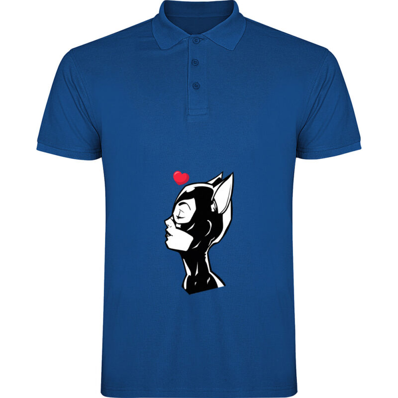 Tricou polo CATWOMAN (HEART), Albastru