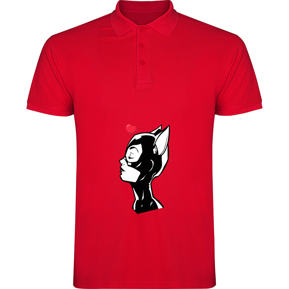 CATWOMANHEART.TP_.RED_.jpg Tricou polo CATWOMAN (HEART), Roșu - imagine 1
