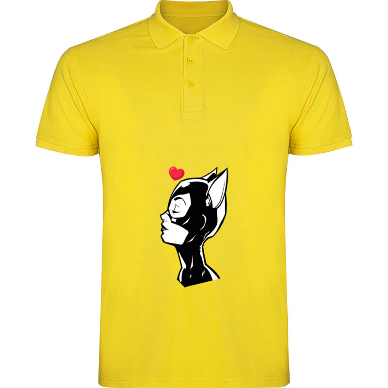 Tricou polo CATWOMAN (HEART), Galben