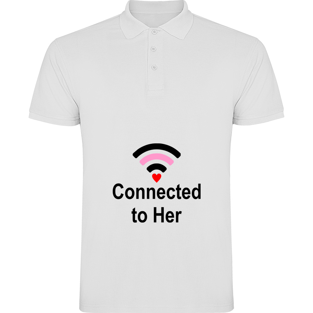 CONNECTEDTOHER.TP_.WHT_.jpg Tricou polo Connected to her, Alb - imagine 1