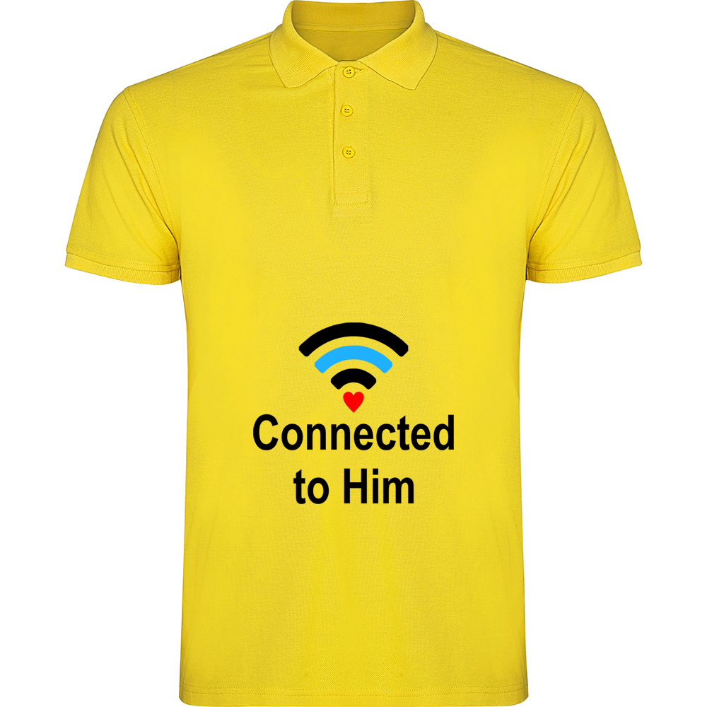 CONNECTEDTOHIM.TP_.YEL_.jpg Tricou polo Connected to him, Galben - imagine 1