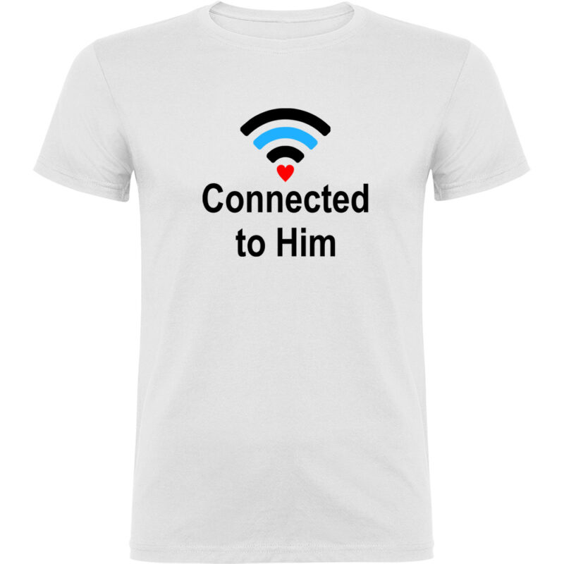 Tricou Connected to him, Alb