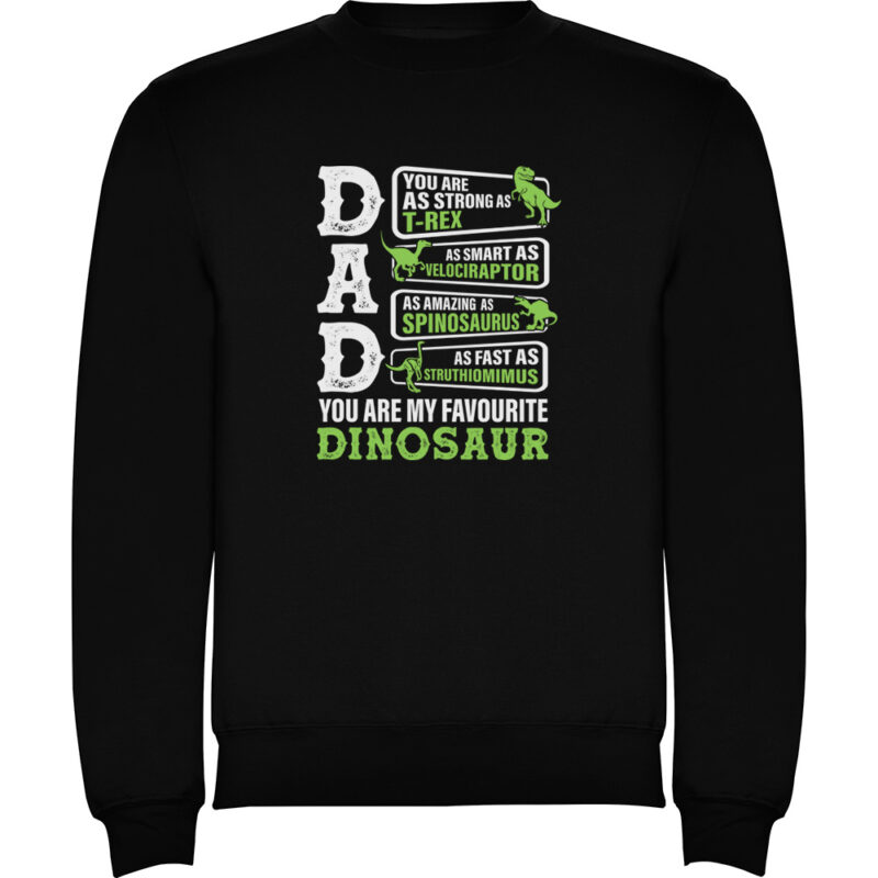 Pulover copii Dad - My favourite dinosaur, Negru
